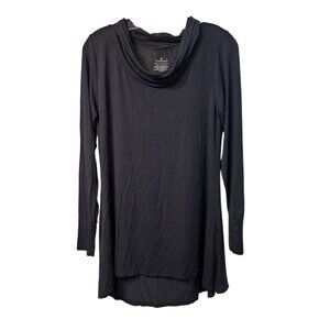 Cuddl Duds, Cowl Neck, Long Sleeve, Lightweight, Thumbholes, size L, Black Shirt